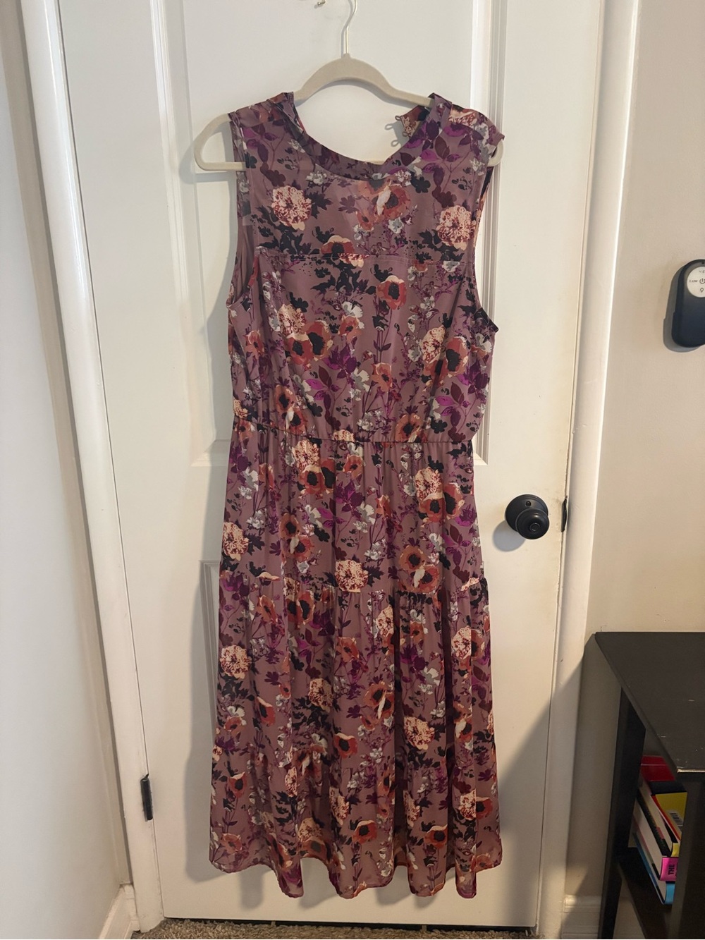 Lulu's Mauve Floral Sleeveless Midi Dress